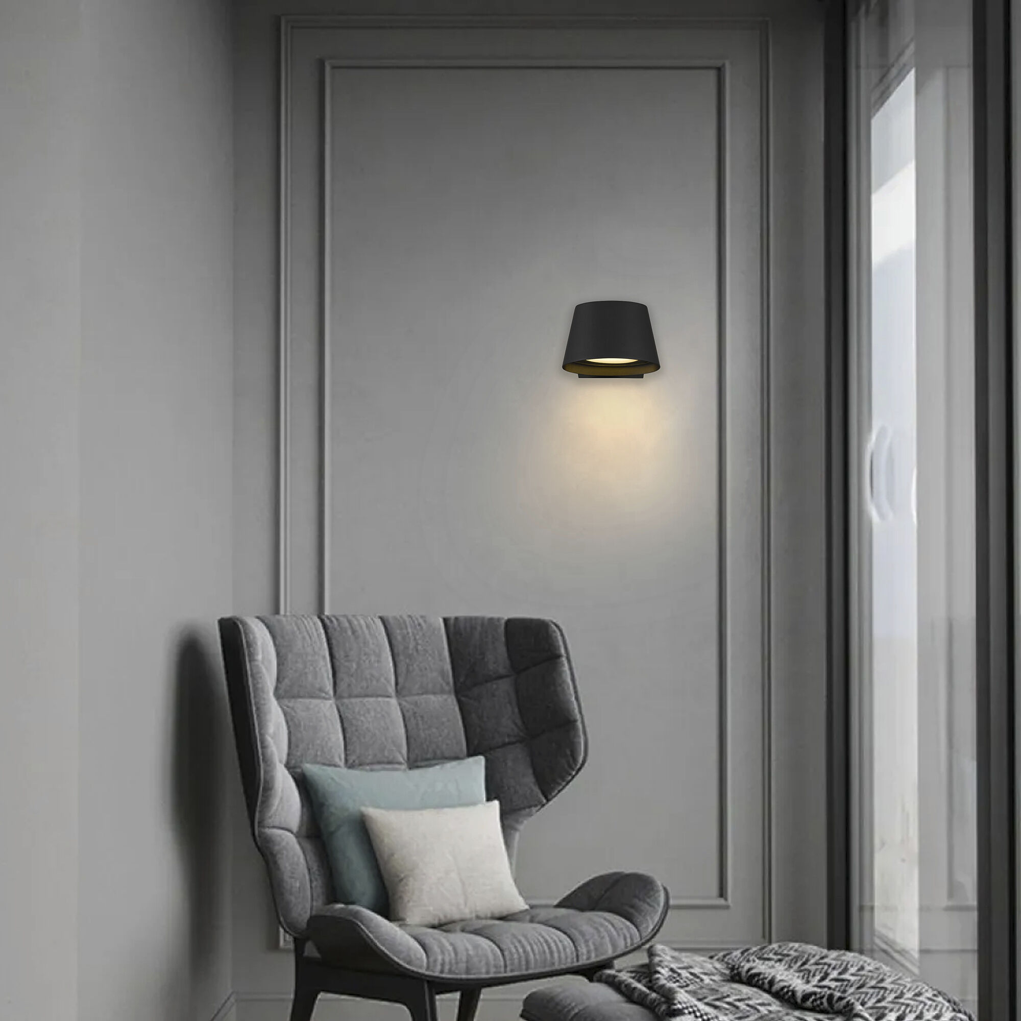 Grace LED 5 inch Sand Black Outdoor Wall Sconce